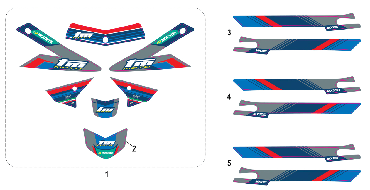 2T 85/100/112 MX JUNIOR 2026 - BASTIDOR - KIT ADHESIVOS  